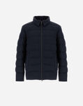 Herno JACKET IN CASHMERE, SILK AND MONOGRAM Navy Blue PI001261U380879200