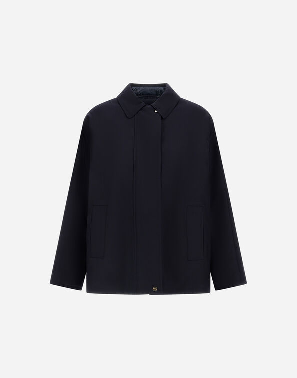 Herno JACKET IN FLUID WOOL AND NYLON ULTRALIGHT Navy Blue GC000529D33453Z9200