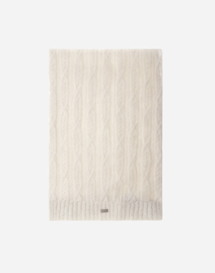 Herno RESORT SCARF IN CABLE KNIT ALPACA WOOL Cream SCP0006DR702751010
