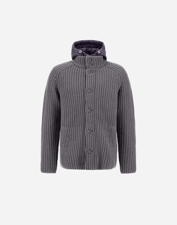 Herno CARDIGAN IN COB STITCH WOOL Grey MC000150U700169460