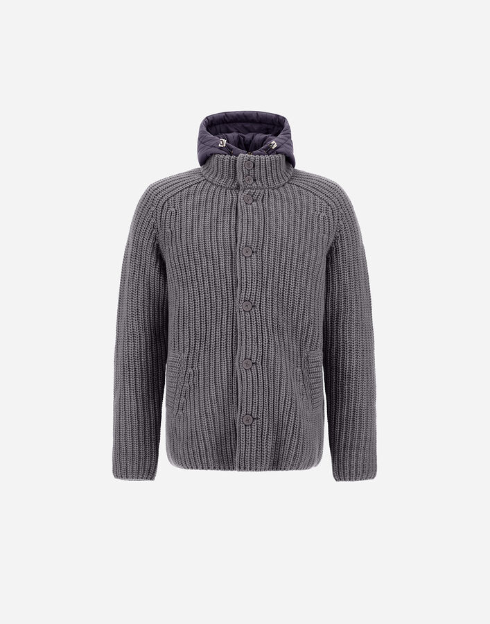 Herno CARDIGAN IN COB STITCH WOOL Grey MC000150U700169460